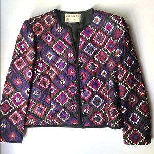 Vintage Jaeger Quilted Diamond Pattern Jacket